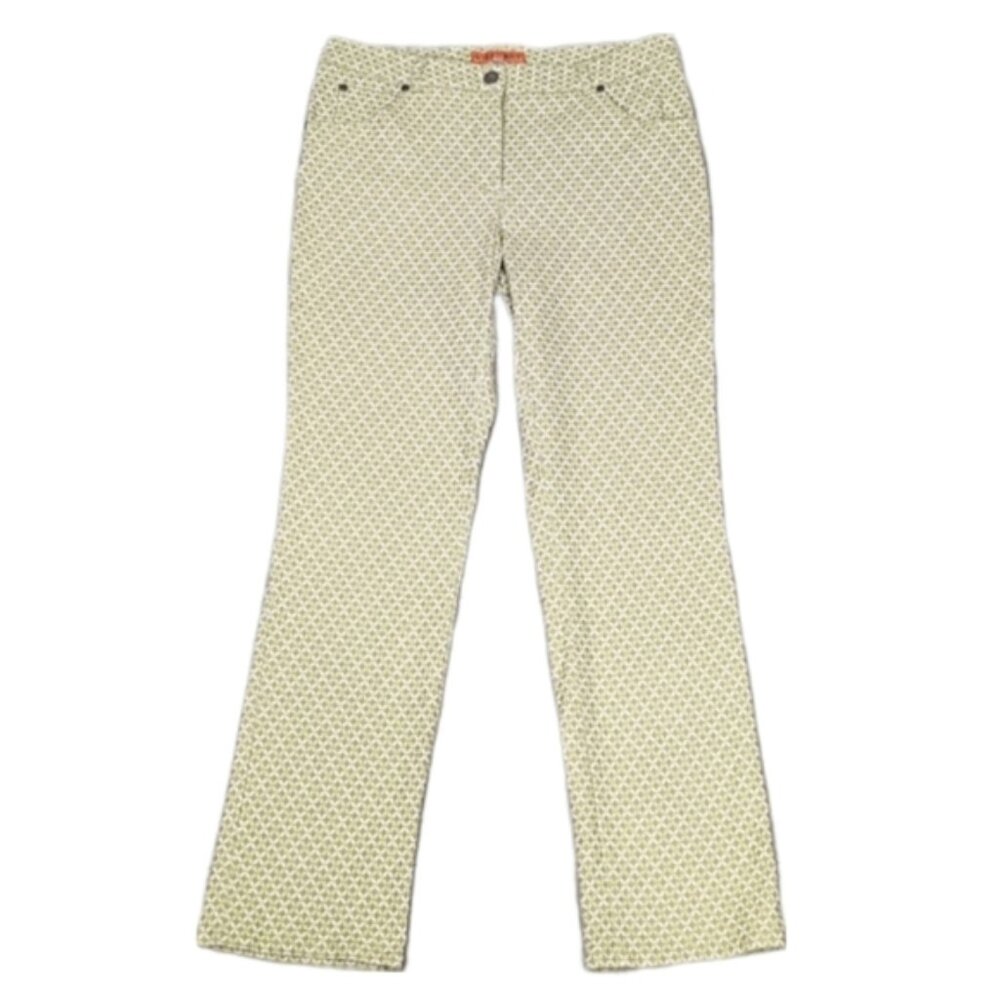 LouLou Straight Leg Pants Stretch Diamond Pattern Textured Spring Womens Size 8